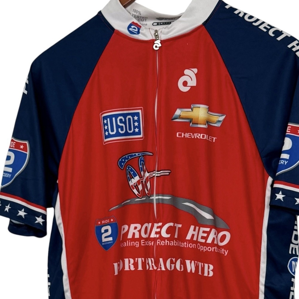 Champion System Ride 2 Recovery‎ Cycling Jersey Mens XL Red Blue Bike Shirt